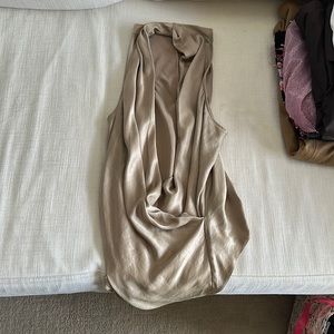 Helmut Lang silk like dark gold dress blouse